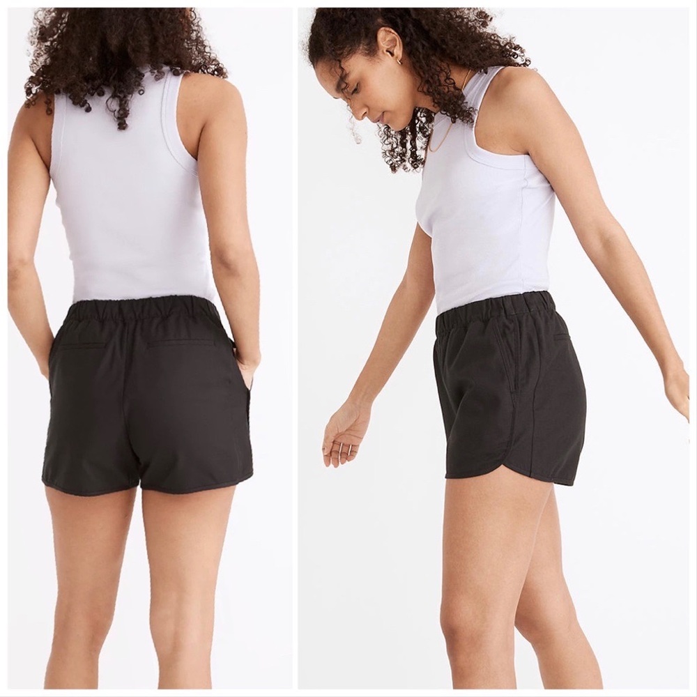 Madewell Black Drawstring Dolphin Hem Shorts S
